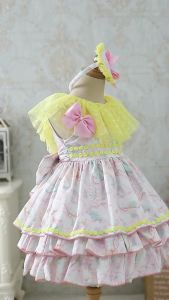 Pettigirl | Pettigirl Cute Kids Summer Yellow and Pink Princess Dresses for Baby Girls Ruffle Boutique Clothes Outfits Size 2345681012 Years