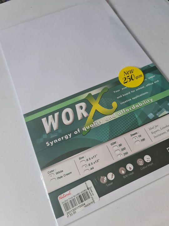 Worx Vellum Board (Long 8.5 x 13) (250 gsm) Lazada PH