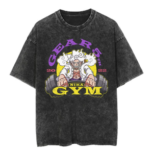 Áo Thun Cotton Tay Ngắn Phong Cách Đường Phố Cho Nam Mùa Hè Cổ Tròn in Họa Tiết Hoạt Hình Cổ Điển Dáng Rộng