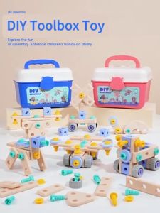 กล่องเครื่องมือซ่อมเด็กปริศนาของเล่นจำลองการซ่อมแซมสว่านไฟฟ้าพร้อมแบตเตอรี่ 160 ชิ้น / ต่อกล่อง