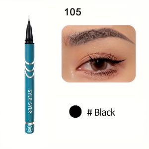 SYLR Ultra Fine Waterproof Liquid Eyebrow Pencil Sweatproof Long-Lasting 2in1 Micro Makeup for Brows Eyeliner Smooth Brown Black
