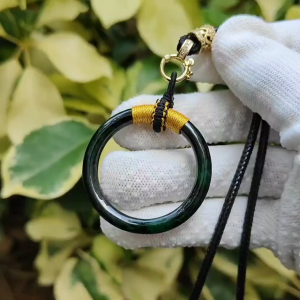 🌀 Rare Green Hoop Jadeite Pendant 🌱 | Zi Wei Dou Shu-Enhanced for Singapore’s Achievers (Sku: pendant451)