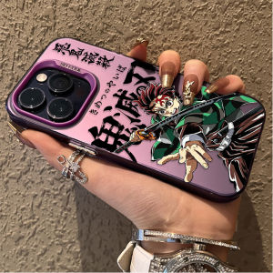 Bandai | Ốp Lưng Demon Slayer Tanjiro Zenitsu Retro Cho Samsung Galaxy S25/S26/S24/S23 Ultra/S22/S21 Plus FE A57/A37/A17/A07 - Vỏ Bảo Vệ Mạ Mờ Chống Trầy Xước