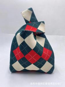 กระเป๋าถือลายหมีแพนด้าถัก กระเป๋าถือผ้าใบสำหรับท่องเที่ยว กระเป๋าถือขนสัตว์ กระเป๋าถือผ้าฝ้าย กระเป๋าถือแบบสะพายข้าง