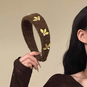 ที่คาดผมขนสัตว์สไตล์เรโทรดั้งเดิมพร้อมมงกุฎสูงและกิ๊บติดผมสำหรับผู้หญิง ประจำฤดูใบไม้ร่วง/ฤดูหนาว ปี 2025