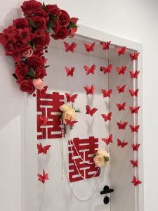 Wedding Door Curtain Decorative Set Creative Atmosphere New Home Decoration Brides Bedroom Door Sticker Festive Celebration