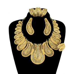 2024 Hot Sale Italian Gold Plated Women Big Necklace Jewelry Sets