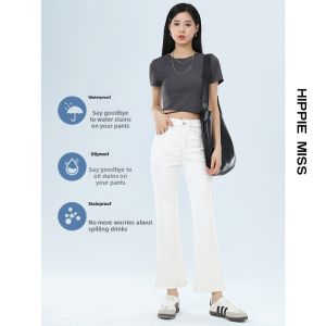 HIPPIE MISS | Hippie Girl Thin White 3-proof Bell-bottom Jeans