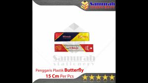 Penggaris Plastik Butterfly 15 cm & Mika Glass Ruller: Penjualan E-Commerce