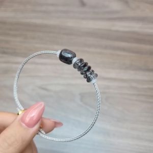 Q171 Lu thống Thạch Anh Tóc Vàng Bạch Kim sẵn lỗ 2li cho Thổ và Kim - Phong Thủy TUDO