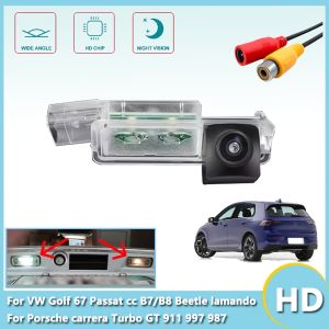 HD Vehicle Reverse Backup Rear for Vw Golf 6/7 Passat CC B7/B8 Beetle Lamando T-Roc Night Vision Wide Angle Easy Installation