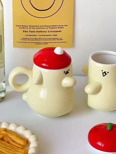Cute Creative Ceramic Mug with Lid for Couples