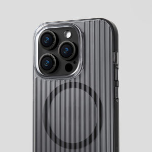 CrashStar MagSafe Corrugated Stripe Matte Transparent Clear Hard Shockproof Phone Case For iPhone 15 14 Pro Max Plus 13 Pro Max Wireless Charging Phone Casing Frosted Slim PC Phone Cover Shell