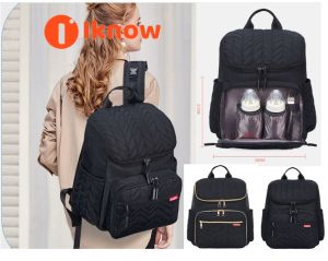 I know Diaper Bag Travel Nappy Backpack Multi-Function Nursing Shoulder Bag Stylish and Durable Waterproof Mummy BagLarge Capacity Embroidered Mother and Baby Bag