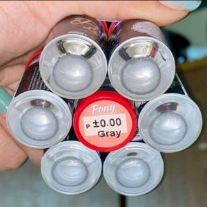 คอนแทคเลนส์ รุ่น Pony สีเทา/ตาล gray/brown ลายฮิต มีค่าสายตา (0.00)-(-10.00)