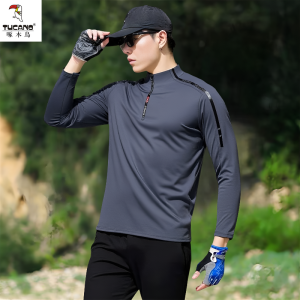 Áo Thun Thể Thao Dài Tay Thoáng Khí Nhanh Khô Cho Nam Cỡ Lớn Mùa Xuân Hè Leo Núi Du Lịch Ngoài Trời T-shirt Mỏng Thoáng Khí