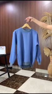BRIGO Basic Polos Sweatshirt Jahitan Overdeck II Sweater Crewneck Polos Fleece Cotton 280 Gsm Sz M-XXL (Pria & Wanita)
