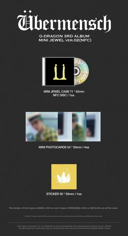 Mini Jewel Nfc Random) G-Dragon - 3Rd Album Ubermensch Bigbang