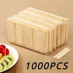 1000PCS dùng một lần hai đầu tăm xỉa tre tự nhiên nhà hàng nhà bếp nhà khách sạn xách tay làm sạch răng công cụ
