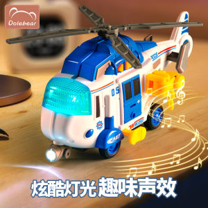 Kids Helicopter Inertial Toy Large Light Music Propeller Rotate Police Artificial Aircraft Model Boy