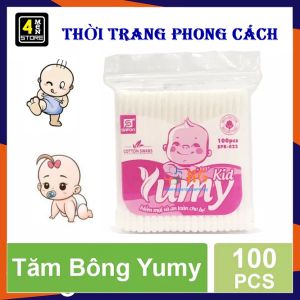 Gói 100 tăm bông Yumy Tiệt Trùng 100 % Bông Tự Nhiên - Bông Tăm ngoáy tai Bông gòn mềm mại chất lượng cao