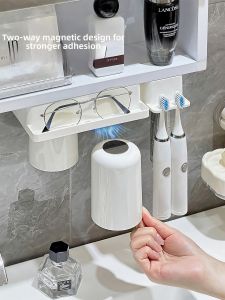 Drill-free Wall-mounted Toothbrush Organizer Rack