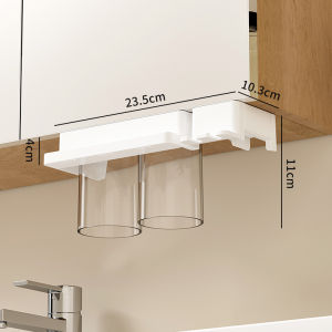 Drill-free Hanging Bathroom Organizer Wall Mount Toothbrush Cup And Paste Holder
