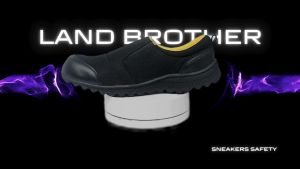 Sepatu Pria Safety Sneakers Slip On Ujung Besi Land Brother