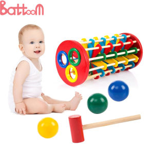 Knock The Ball Ladder Wooden Toys for Kids Hammer Pounder Toy Montessori Educational Toys Girls Boys