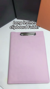 Long Folder Portfolio Leather Clipboard Writing Pad Professional Padfolio File Organizer with Pen Holder and Card Slot