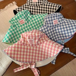 Mũ Cá Sấu Kẻ Sọc Hai Mặt Thời Trang Dành Cho Nữ Mùa Hè Che Nắng Đi Biển Chất Liệu Polyester Nhẹ Chống Nắng