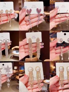 ต่างหูพู่เรขาคณิตที่พูดเกินจริง สไตล์เกาหลี สำหรับงานกลางคืน ปาร์ตี้คลับ ผู้หญิง เครื่องประดับแฟชั่นต่างหูหล่นเซอร์โคเนียธรรมชาติ