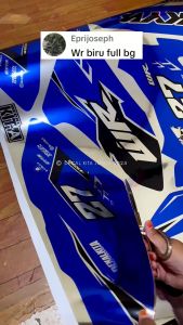 Stiker Decal WR 155: Desain Custom Biru Hitam Chrome Premium D-C8-061