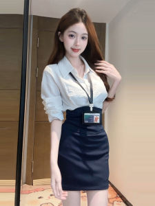 Bộ Váy Ngắn Ôm Vừa Vặn Mùa Thu Pure Desire Phong Cách Dài Tay Cổ Polo Nữ Tính Bộ Đồ Hai Mảnh Thời Trang Cho Nữ