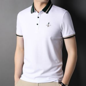 ROMON | Lormen Mens Pure Cotton Short Sleeve Polo Shirt Summer Thin Business Casual With Collar Embroidered Mens T-shirt Upper Body