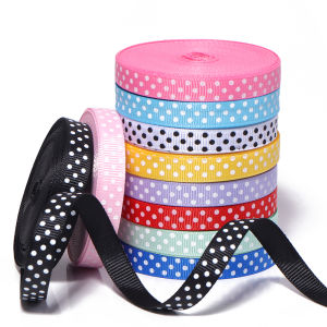 10Yards 10mm Colored Polyester Satin Ribbons Polka Dots Printed Ribbon For Birthday Wedding Party Gifts Wrapping Bows Decoration
