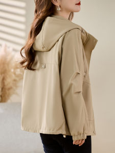 Fashionable Short Autumnal Womens Jacket 2025 New Style Korean Loose Fit Slimming Spring Autumn Coat Button Zipper Pocket