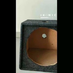 IKONIC Box Speaker Subwoofer Pasif 12 Inch Karpet Hitam Box Speaker Kayu Kotak Dengan Lobang Twiter Tweeter Kualitas Terbaik