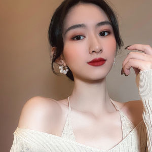 Korean Dongdaemun 925 Silver Needle Earrings Simple Elegant Commuter Jewelry Versatile Classy Pearl Ear Studs for Women