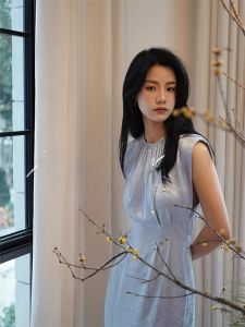 ชุดราตรีผ้าไหมจีนใหม่ Rixo Street ฤดูร้อน ชุดยาวปานกลางสไตล์ฝรั่งเศส ชุดราตรีผู้หญิง แขนกุด คอตั้ง กระโปรงทรงเอ