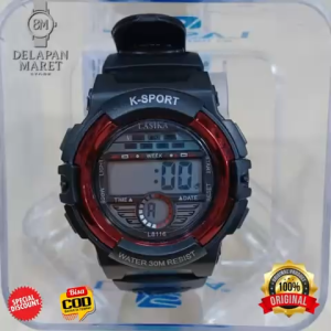 Jam Tangan Digital Pria LASIKA DM38116 K-Sport Original – Waterproof 30M Alarm Stopwatch LED Light