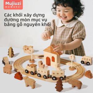 MWZ | Bộ Xếp Hình Đường Sắt Gỗ Không Độc Giáo Dục