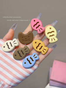 เครื่องประดับผมรูปปลาหวานสำหรับเด็กผู้หญิง คลิปผมด้านข้าง คลิปผมหน้าม้าสีลูกกวาด เครื่องประดับผมสำหรับเด็ก คลิปปากเป็ด