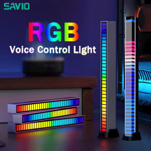 SAVIO Đèn LED Điều Khiển Âm Thanh RGB Đèn Nhịp Điệu Kích Hoạt Bằng Giọng Nói Đèn LED Xung Quanh Màu Sắc Đèn Ban Đêm Không Khí Âm Nhạc