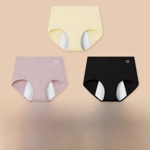 MiiOW | Pure Cotton Ice Silk Period Underwear For Girls Developmental Period High Waist Triangle Panty Leachproof Menstrual Period Underwear