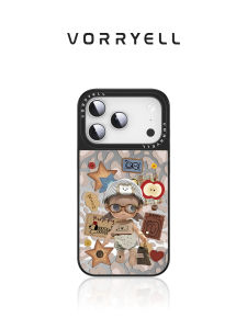 VORRYELL | Cute Doodle Design Magnetic Charging Mirror Case Anti-Fall