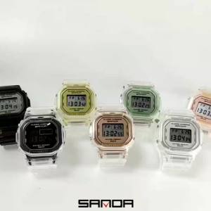 Sanda | SanDa 2009 Fashion Sports Watch Enthusiast Gift Transparent Strap LED Digital Waterproof Ladies Electronic Watch for Men