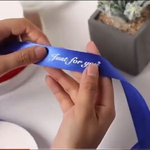 25mm Just For You Ribbon 50 Yards 2.5cm Ties Gift Wrapping Flower Bouquet Riben Box Printed Poly Satin Surprise Pastal Silk