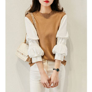 ดีไซน์ Sensation ผู้ชมขนาดเล็ก แขนเสื้อทรงโคมไฟ เสื้อสเวตเตอร์ถัก เสื้อผ้าผู้หญิง ความอบอุ่น ความร้อน ฤดูหนาว ฤดูกาล ความยาวแขนปกติ