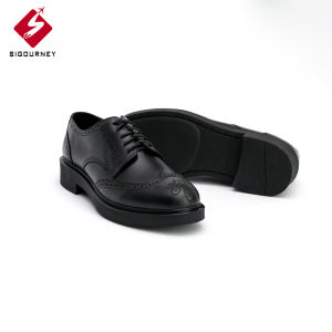 Giày Derby Wingtip Họa Tiết Đục Lỗ Cực Đẹp SIGOURNEY Màu Đen Da Bò SIG-47 Bảo Hành 18 Tháng